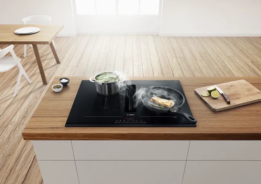 Bosch integrated downdraft extractor with EcoSilence Drive motor