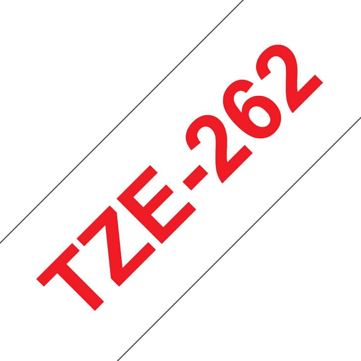 Brother TZe-262 Schriftbandkassette 36 mm, rot auf weiß, laminiert, 8 m Bandlänge – Frontansicht