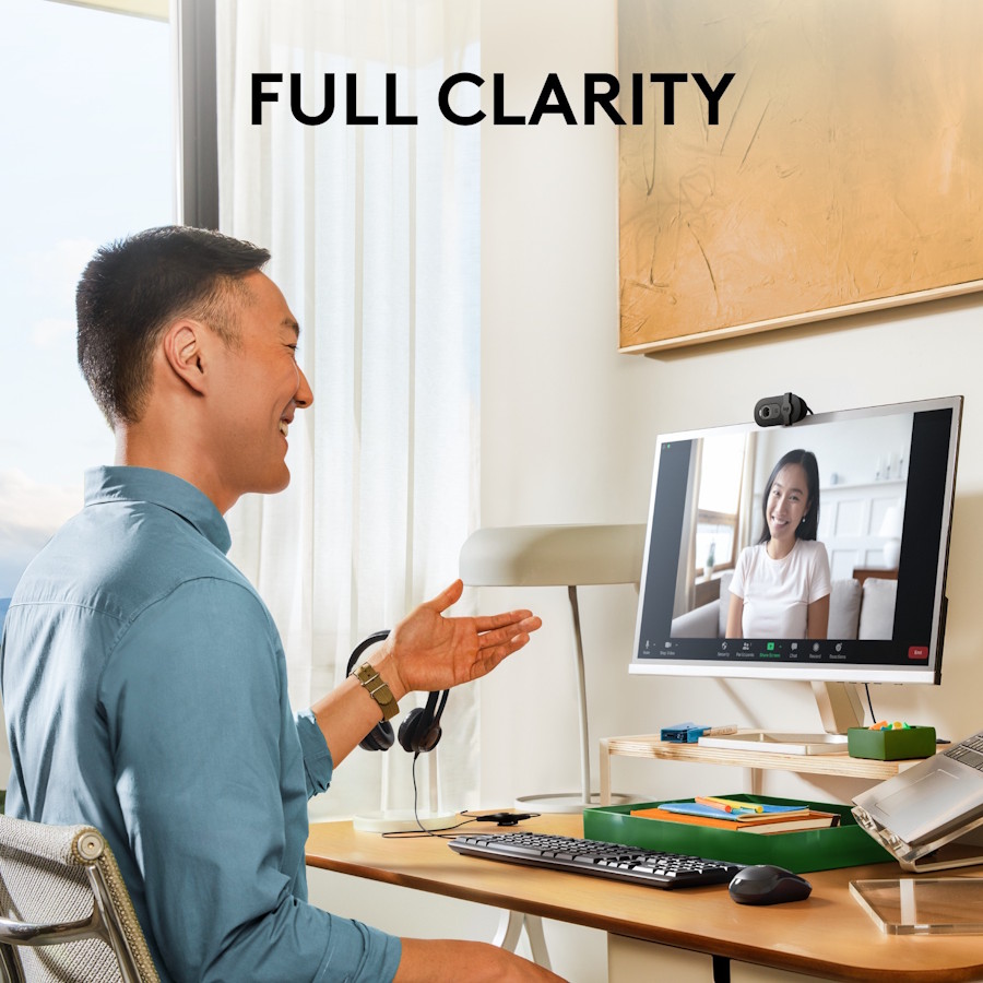 Full HD sharp image clarity for Logitech Brio 100 webcam