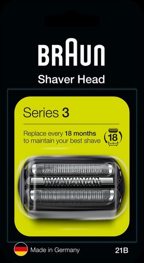 Originalverpackung des Braun Series 3 21B Scherkopfs mit Logo und Modellbezeichnung.