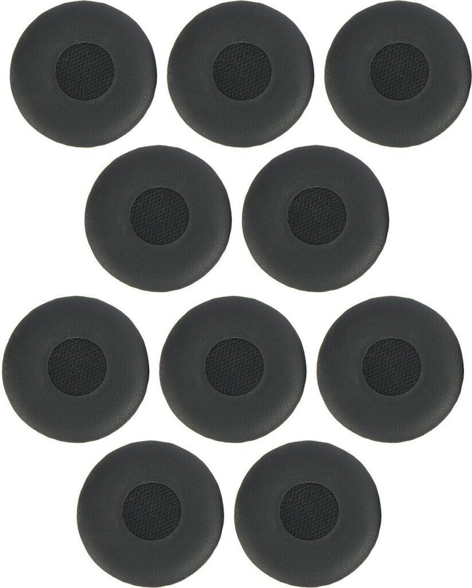 Top view of the complete 10-pack Jabra Evolve leatherette ear cushions (5 pairs).