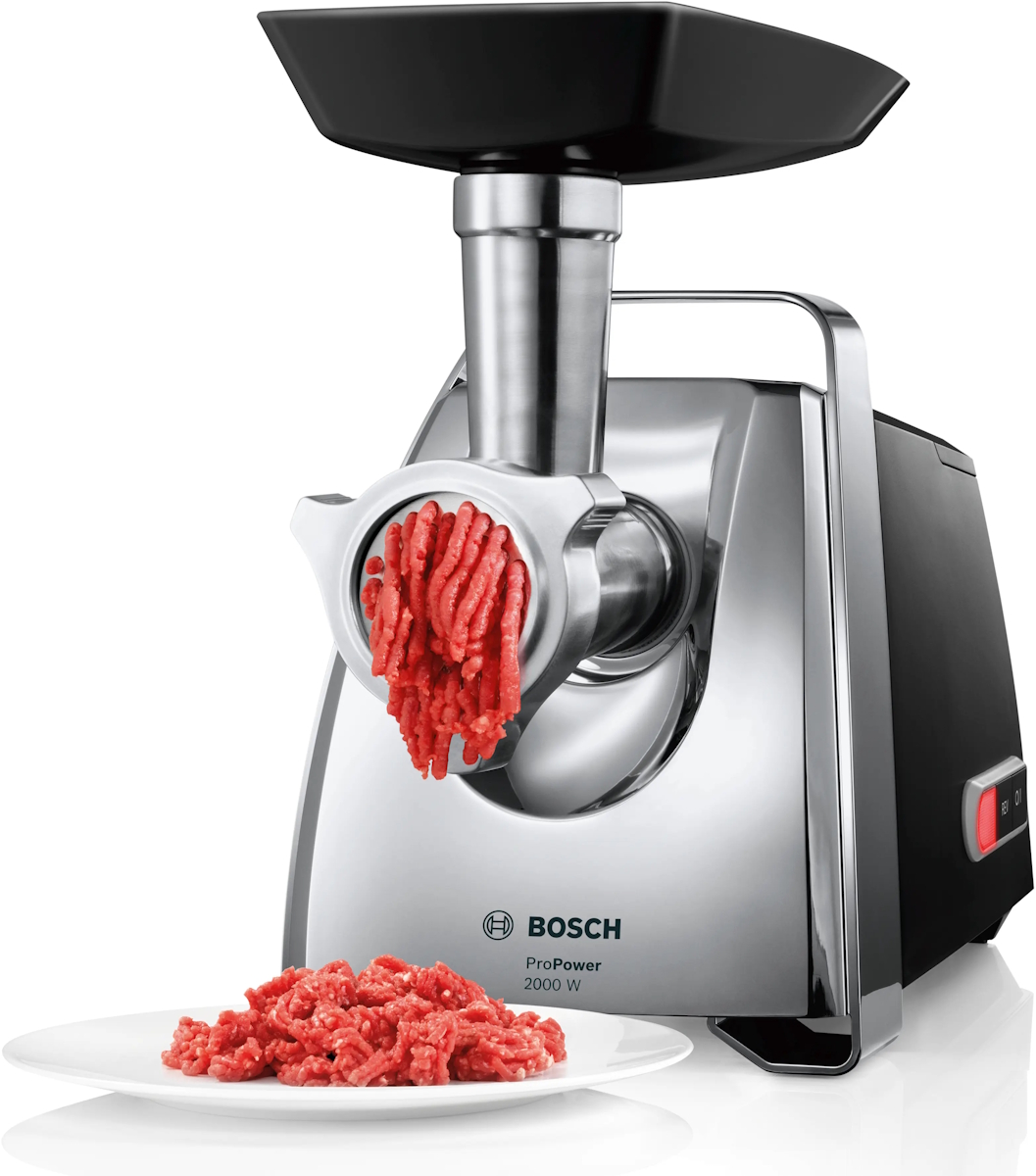 Bosch MFW67440 ProPower Fleischwolf 2000W – inkl. Wurststopfer & Durchlaufschnitzler, 3,5 kg/min