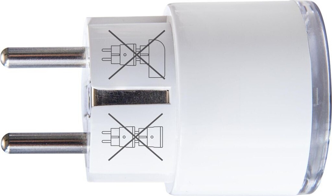 Nahaufnahme des Shelly Plug S Gen3 mit Steuerelement-Taste