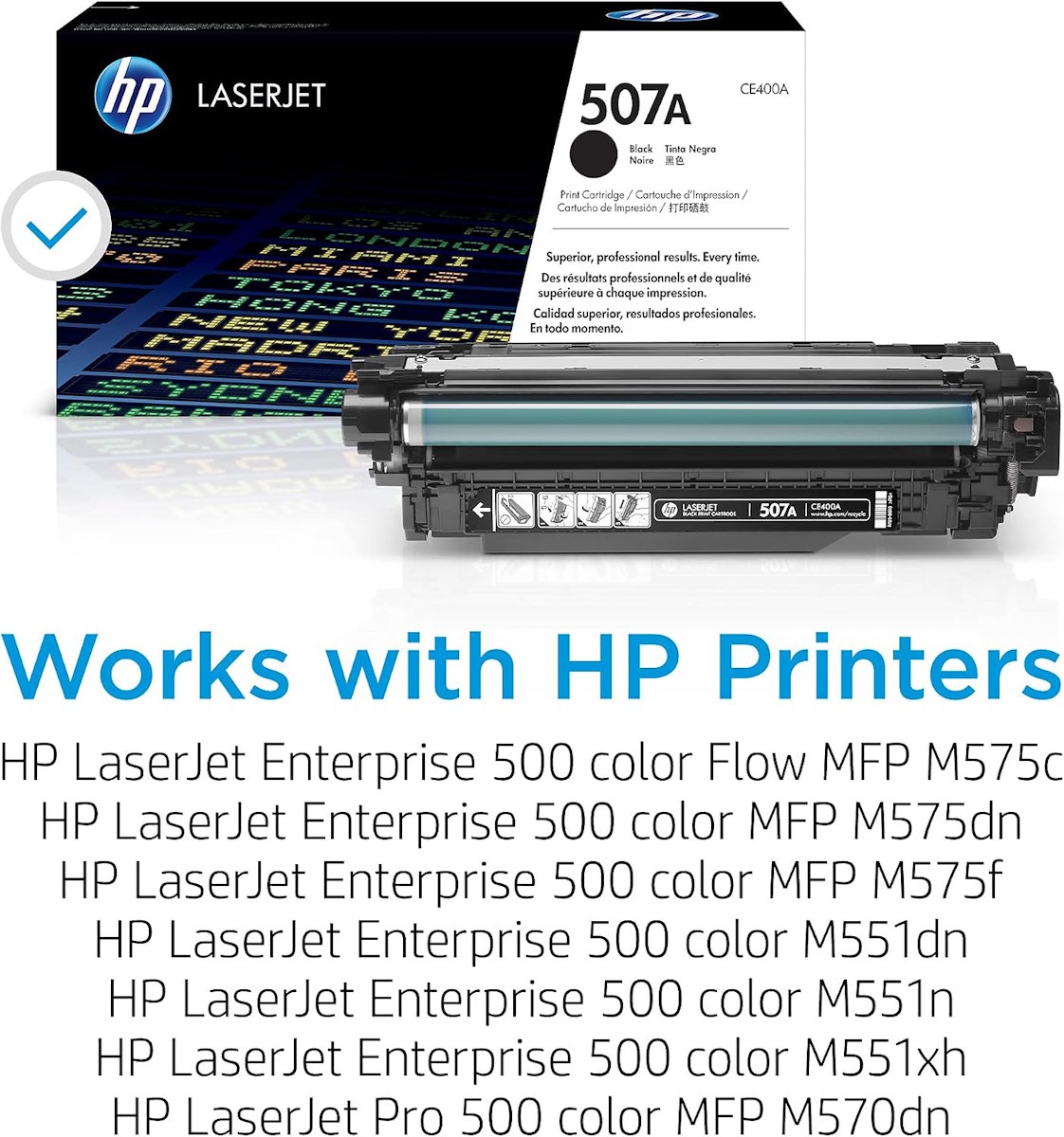 HP 507A Schwarz Original LaserJet Tonerkartusche - Tonerpatrone (CE400A)