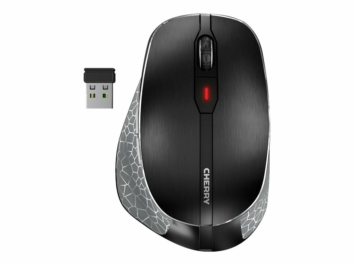 Ergonomisches Design: Die CHERRY MW 8 ERGO Maus bietet höchsten Komfort für stundenlanges Arbeiten dank ihrer ergonomischen Form.