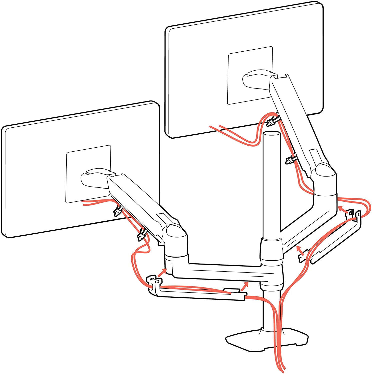 Ergotron LX-Montagearm für 2 Monitore nebeneinander Montagevorschlag