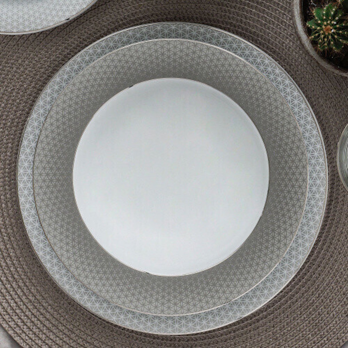 Tolstoy Teller Grau Güral Tolstoy Speiseteller, graues Dekor