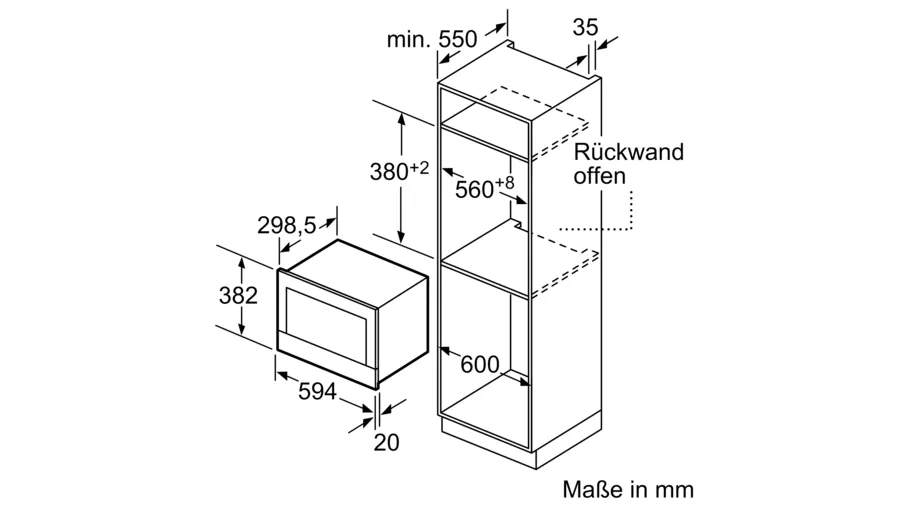 Bosch Serie 8 Einbau-Mikrowelle Edelstahl Einbaumaße