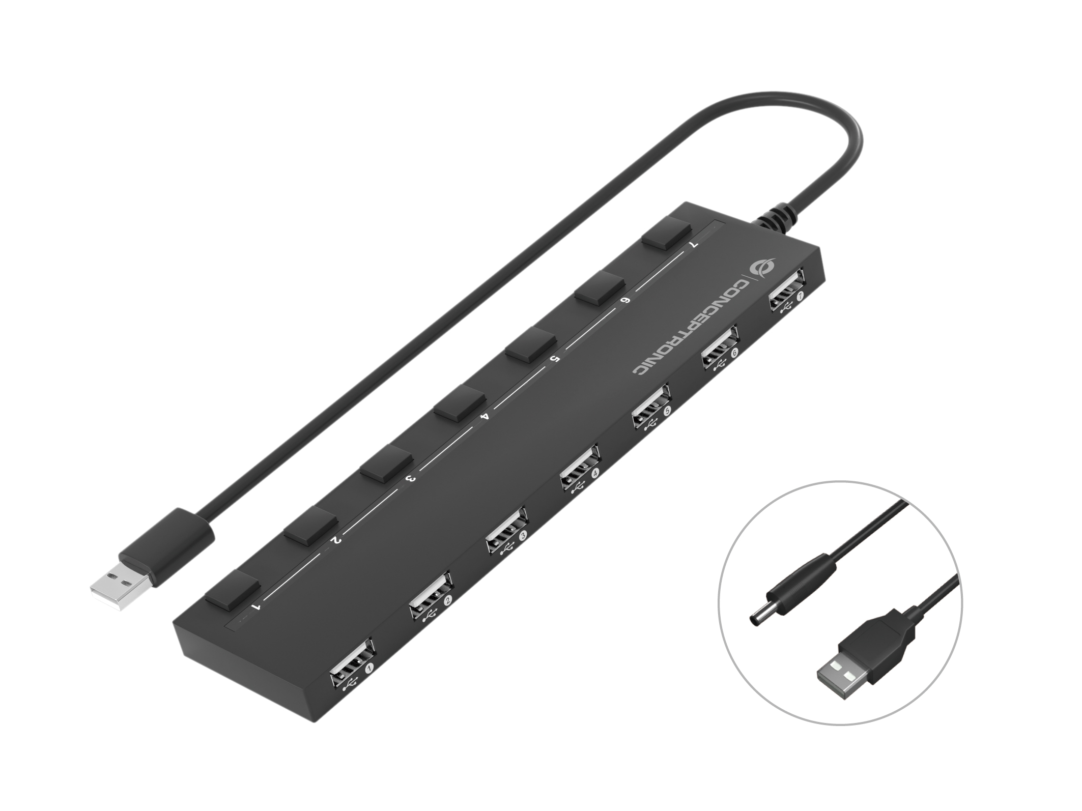 Conceptronic HUBBIES 7-Port-USB-2.0-Hub