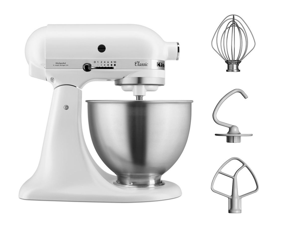2ZGPwdLj0VoLB4 KitchenAid Classic, 4,3 liter, Küchenmaschinen mit kippbarem Motorkopf, Weiß Matt