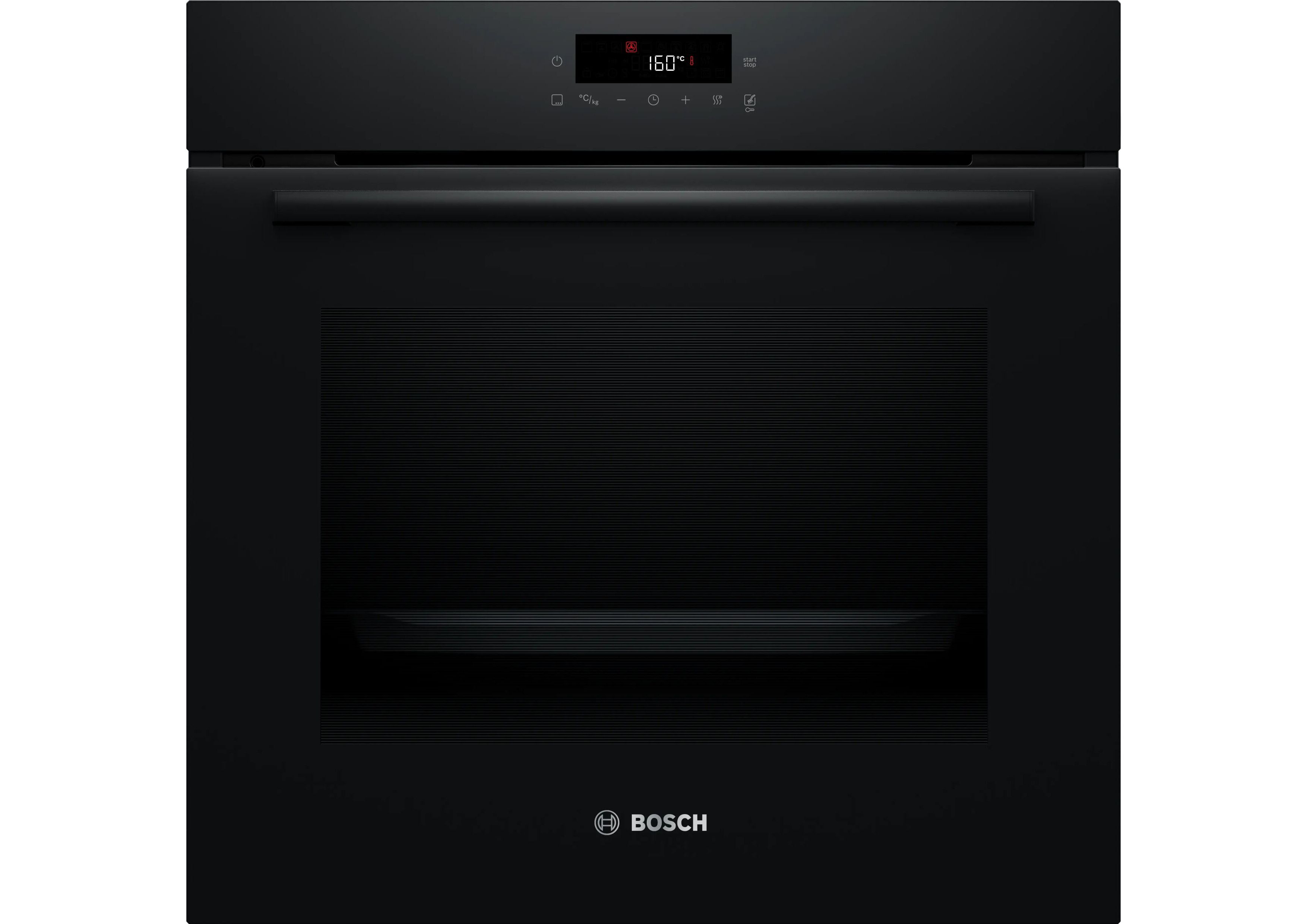 Black Bosch Serie 2 built-in oven HBA572BB4 in front view