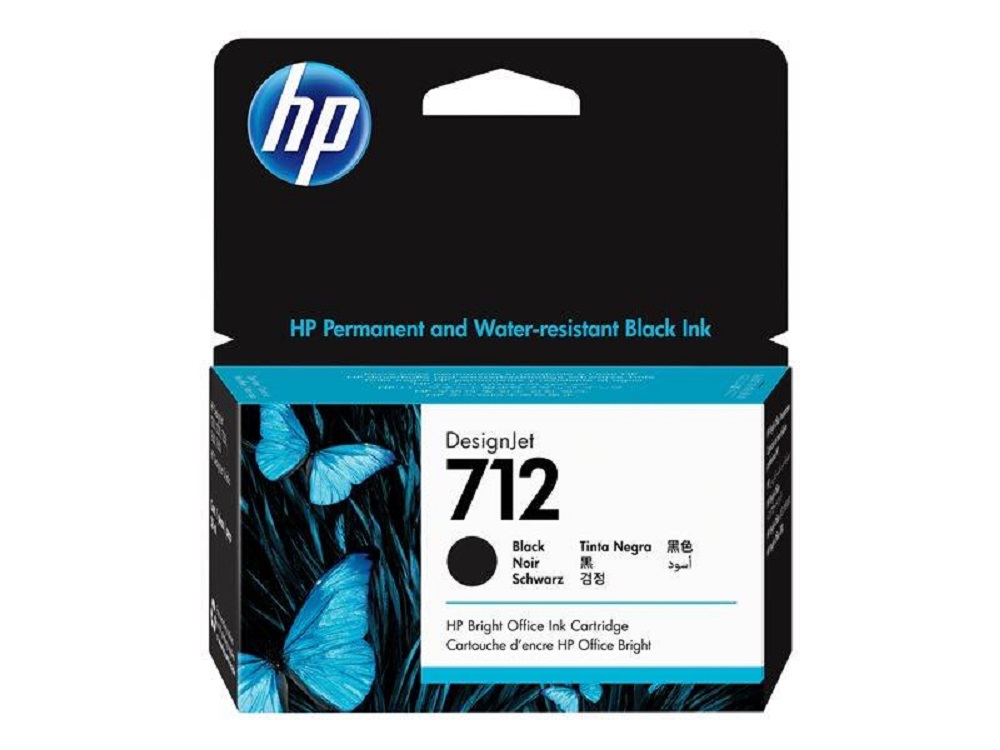 HP 712 Schwarz DesignJet Druckerpatrone, 38 ml