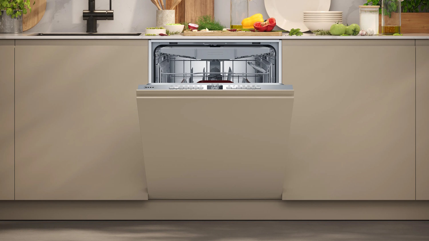 NEFF S155EVX04E vollintegrierbarer Einbaugeschirrspüler 60 cm – Banner mit Produktübersicht