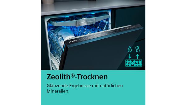 Zeolith Trocknung: Dieses Feature bezieht sich auf die Verwendung von Zeolith-Kristallen zur Trocknung des Geschirrs. Diese Methode ist energieeffizient und umweltfreundlich.