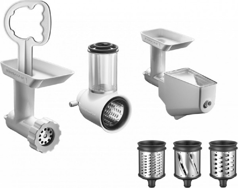 KitchenAid 5KSMFPPC komplettes Zubehör-Set ohne Verpackung.