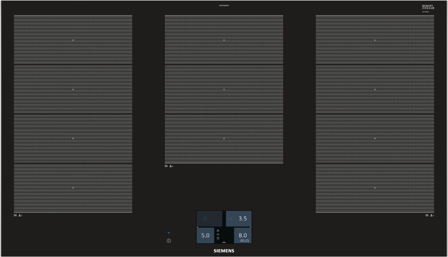 SIEMENS EX975KXW1E Induktionskochfeld Facette 90cm autark, EAN:4242003765685