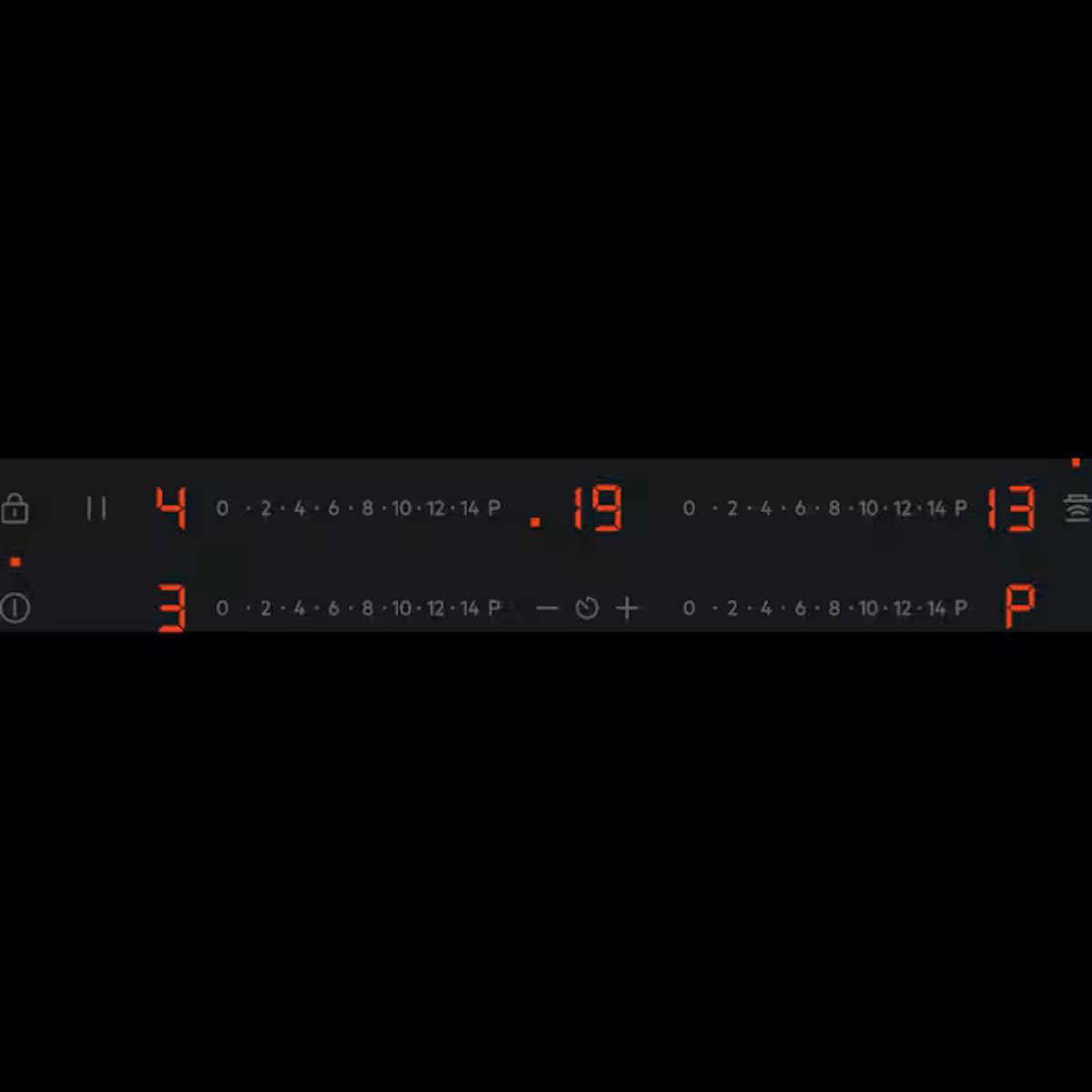 OptiHeat Control display for safe use of residual heat after cooking