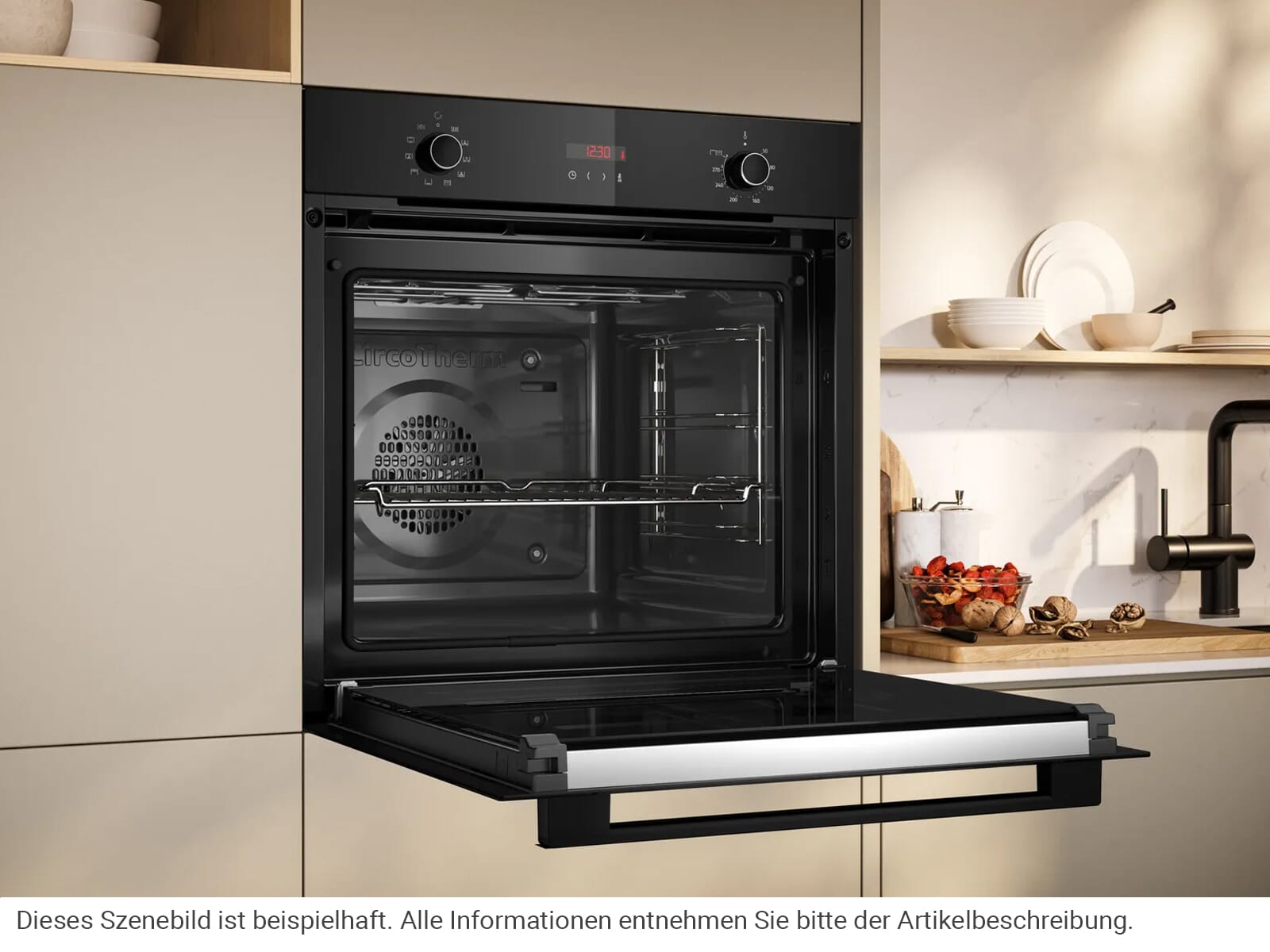 Neff Backofen mit Slide&Hide Slide&Hide Tür des Neff B2CCG6AK3 Backofens vollständig versenkt
