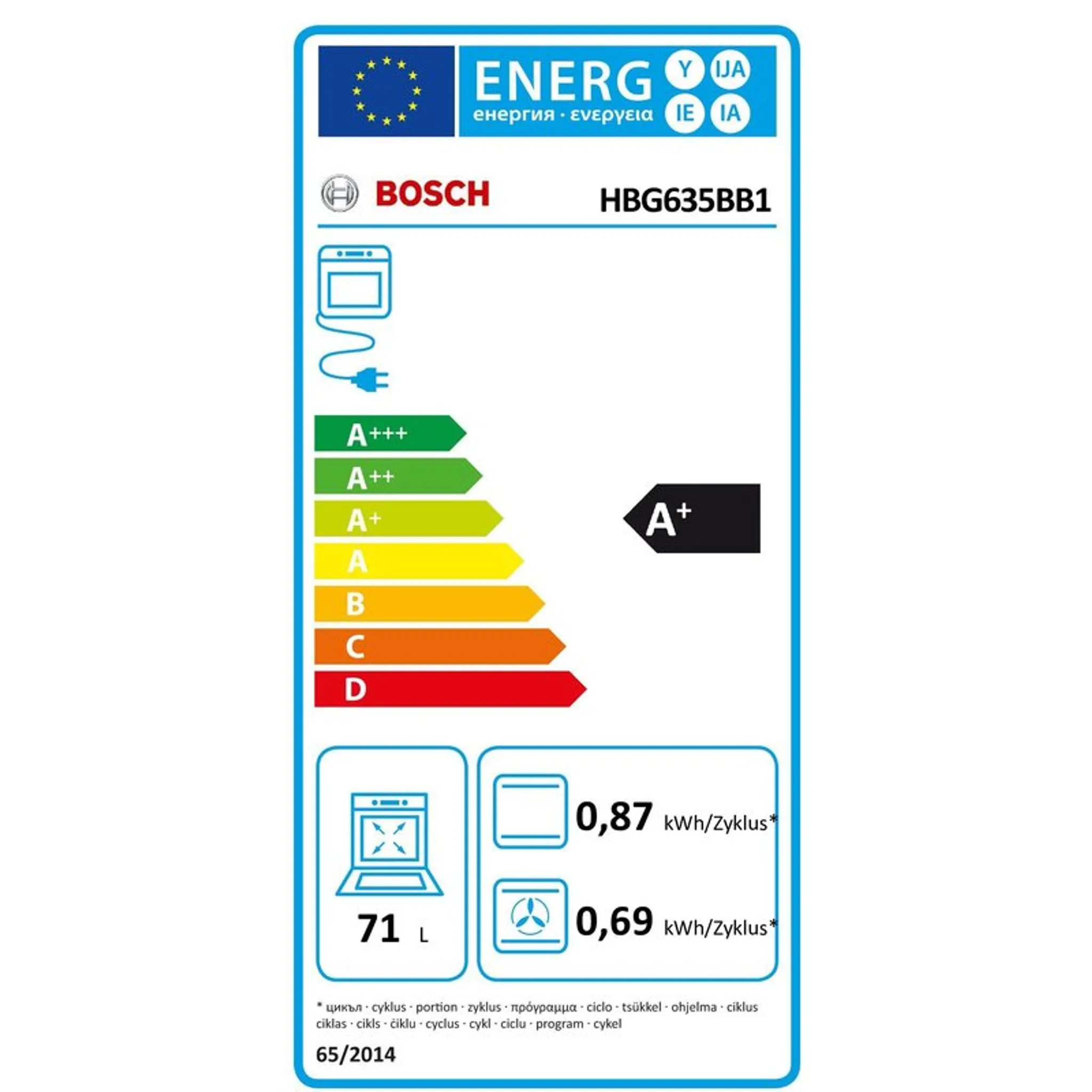 BOSCH Einbau-Backofen Serie 8 Energieeffizienz