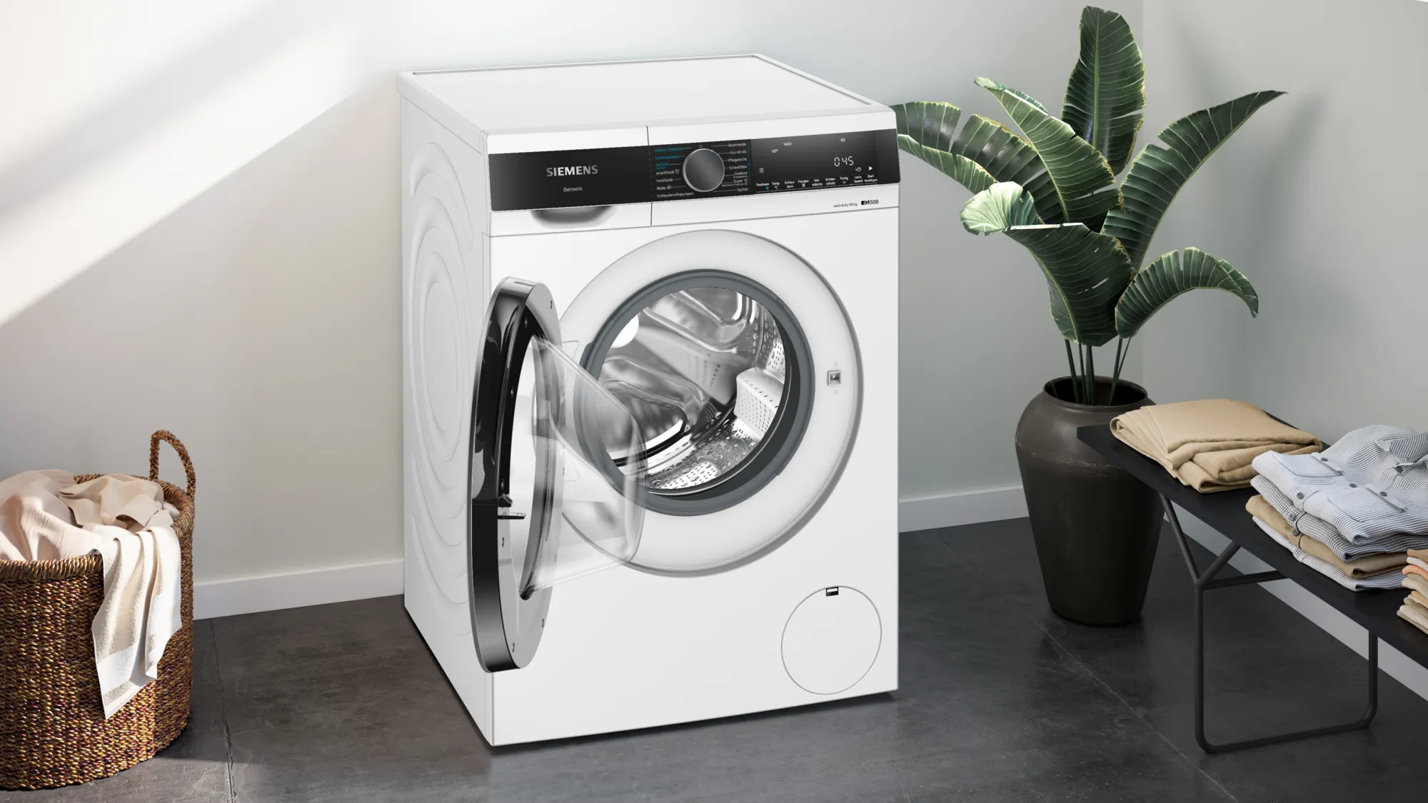 Siemens WN44G240 iQ500 washer dryer, 9/6 kg, 1400 rpm.