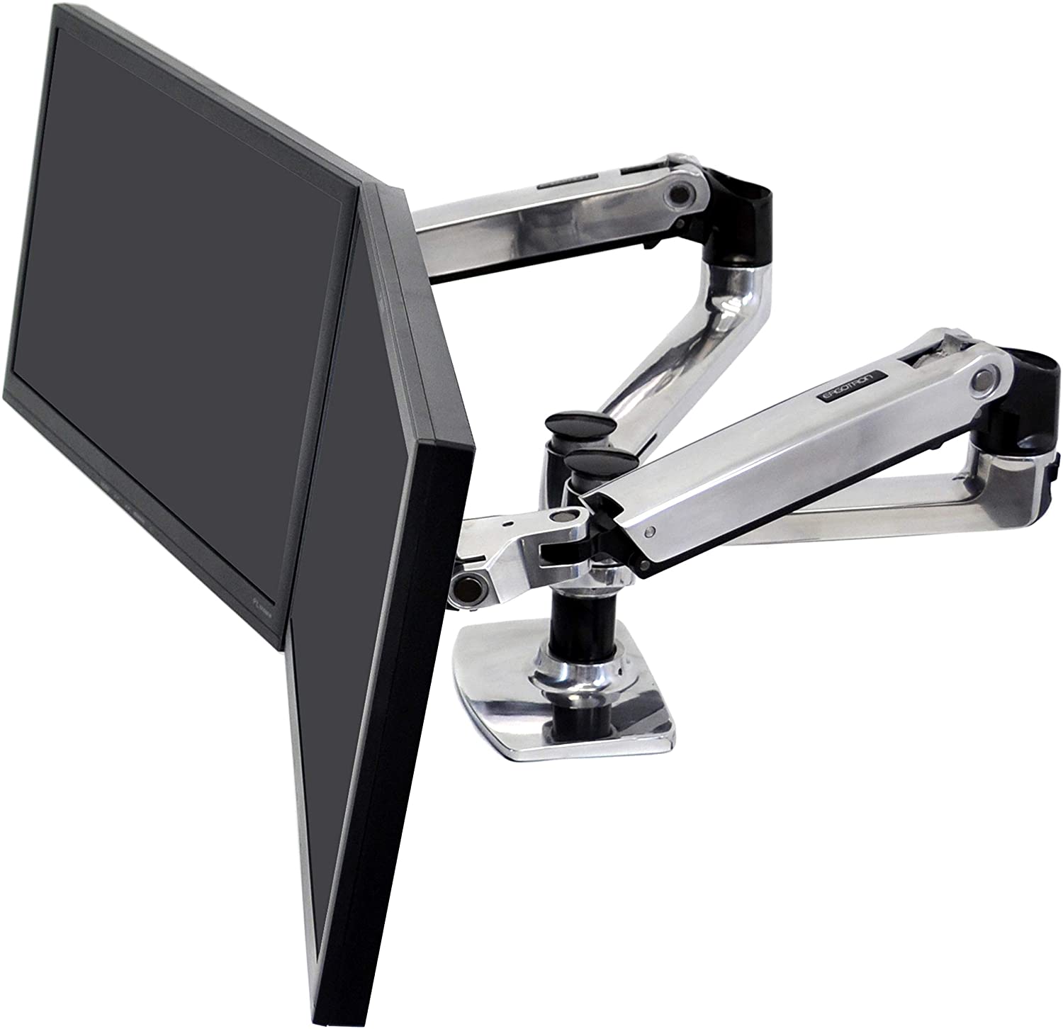 ag_1 LX Dual Monitor Arm für zwei Monitore nebeneinander, Tischhalterung (Aluminium)