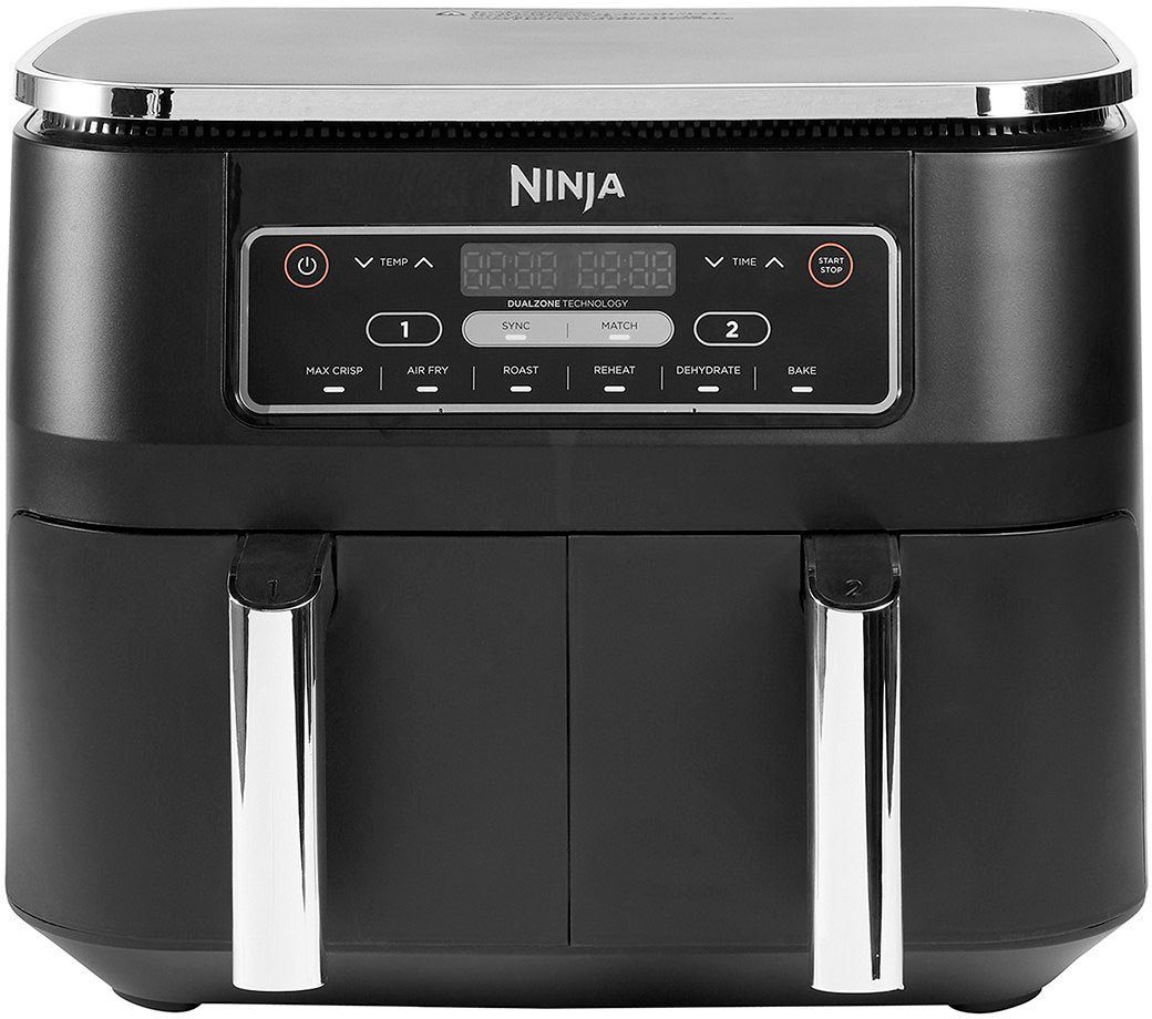 NINJA Foodi Dual Zone Heißluftfritteuse AF300EU 2400 W, je 0,9 kg Kapazität incl. 2x Knusperblech