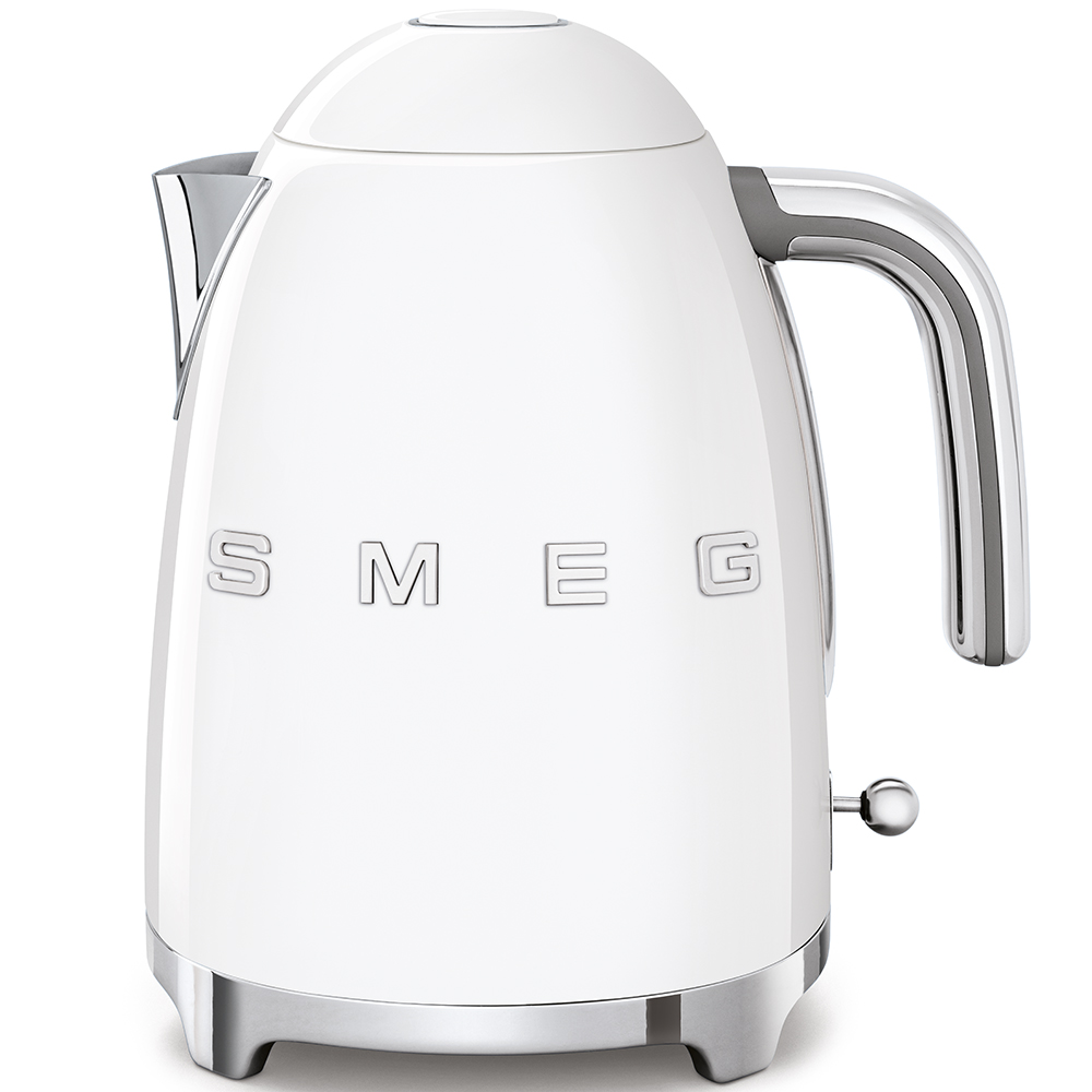 SMEG KLF03WHEU 1,7 Liter Wasserkocher im 50'er Retro Style, 2400 Watt, weiß