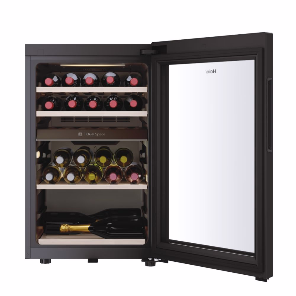 Haier HWS42GDAU1 Wine Cooler | 50 SERIES 7 | Dual Temperature Zones | Natural Airflow System | hOn App Control | Anti-Vibration | 50 cm Width