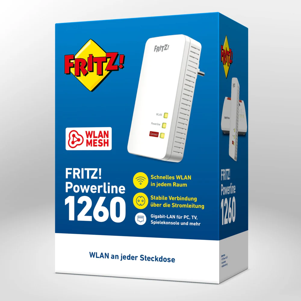 Powerline FRITZ! 1260 1200 Mbit/s Ethernet/LAN WLAN Weiß 1 Stück(e)