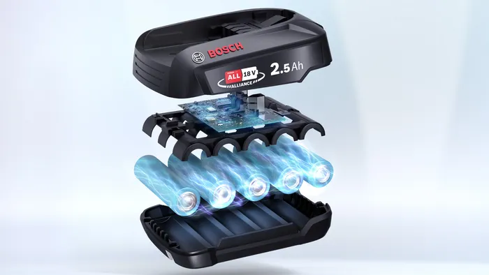 Original Bosch interchangeable battery and TurboSpin motor