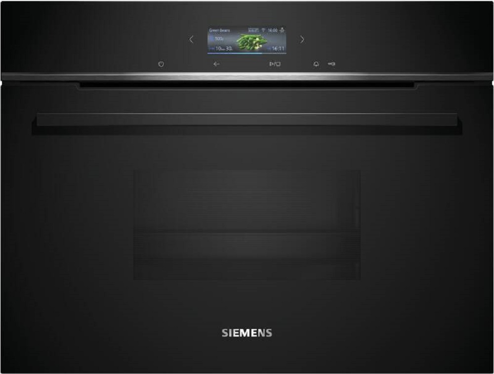 Siemens CD714GXB1 iQ700 Dampfgarer Schwarz- Edelstahl, 3D Heissluft Plus, Elektronikuhr