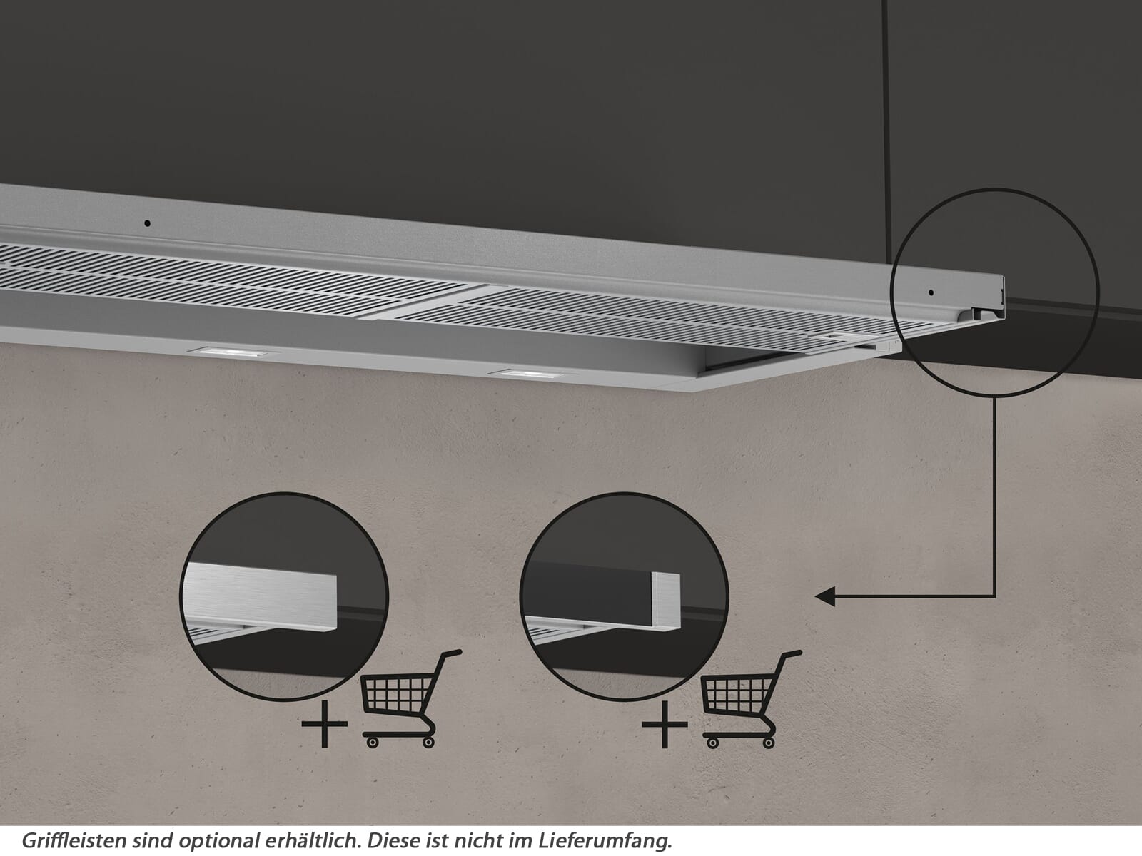 Neff D49ED52X1 N50 Flachschirmhaube Neff D49ED52X1 N50 Flachschirmhaube Griffleistenhinweis