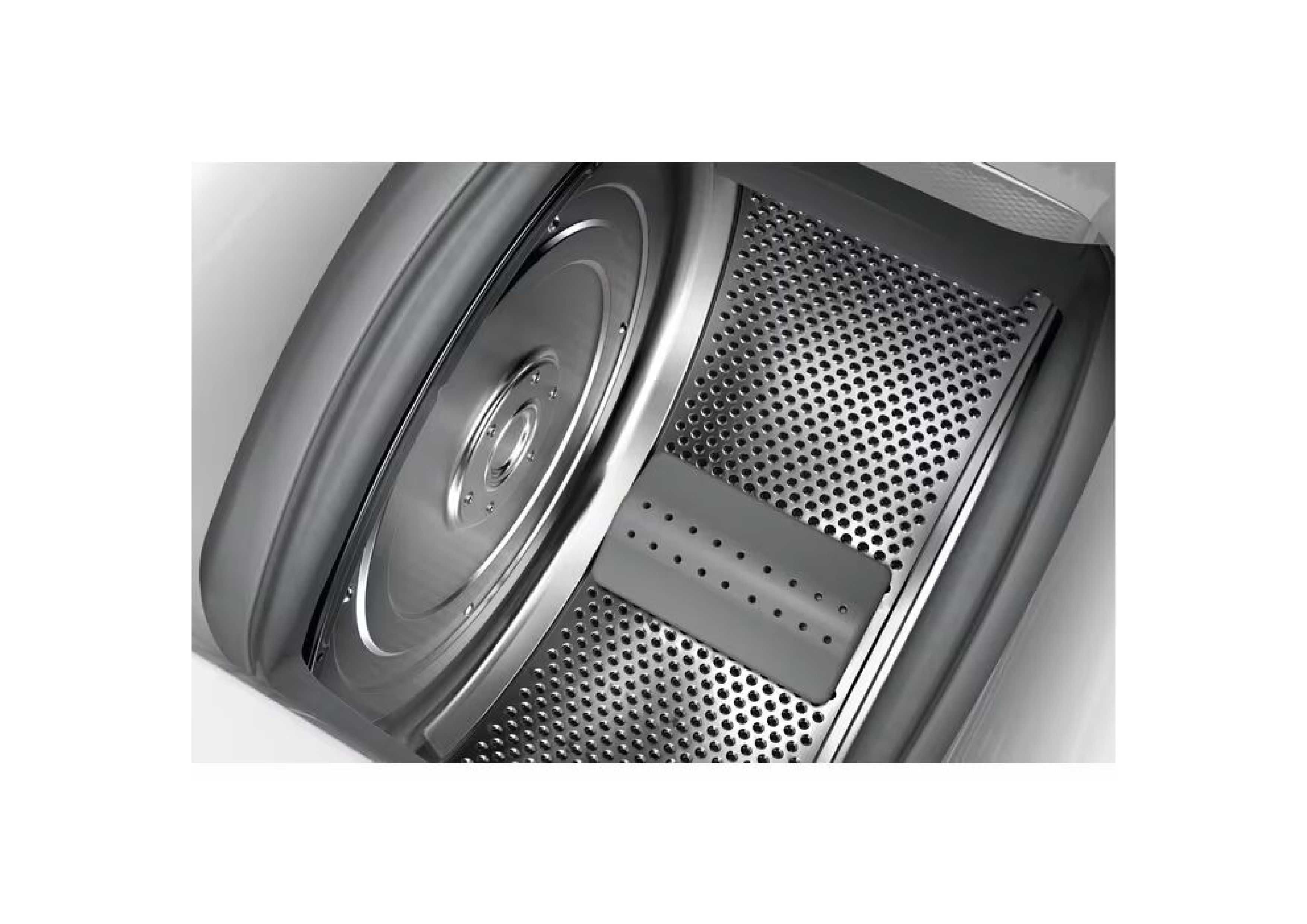 Detail der geöffneten Waschtrommel mit Fokus auf die SoftOpening-Öffnungsmechanik.