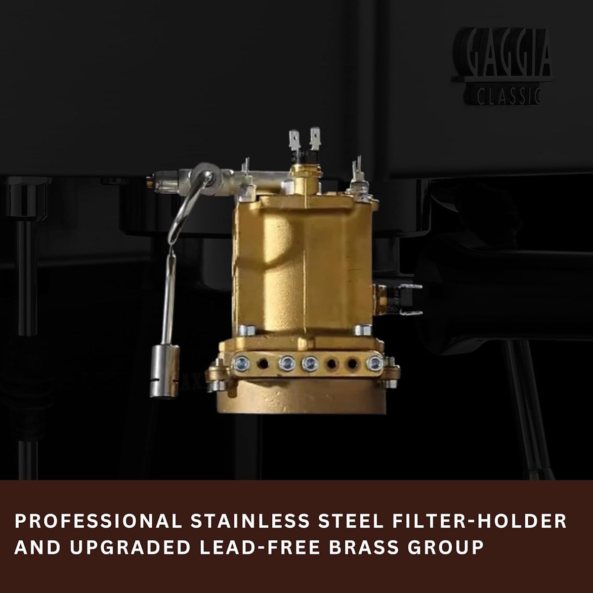 Modernisierte Brühgruppe der Gaggia Classic Evo RI9481/16 für stabilere Brühtemperatur
