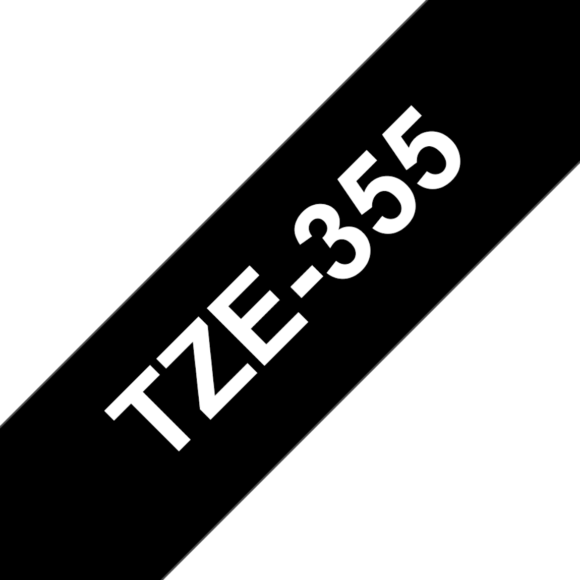Brother TZe-355 Original-TZe-Schriftbandkassette 24 mm, weiß auf schwarz, laminiert, Frontansicht
