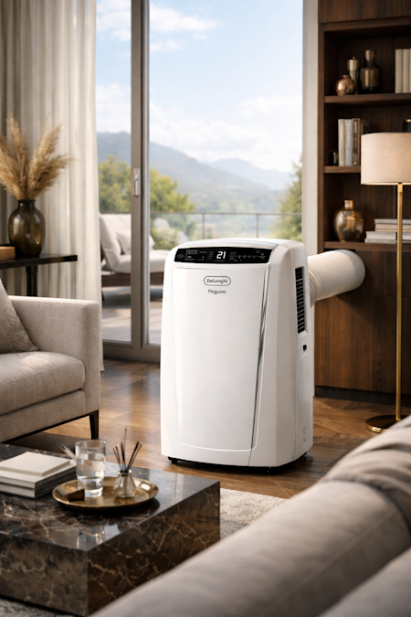 De'Longhi Pinguino PAC EX93 Extreme in a modern living room