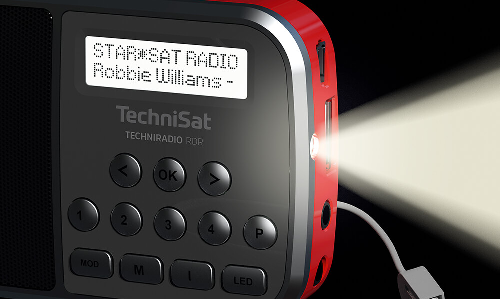 Taschenlampenfunktion TechniSat Techniradio RDR Pocket mit integrierter Taschenlampenfunktion