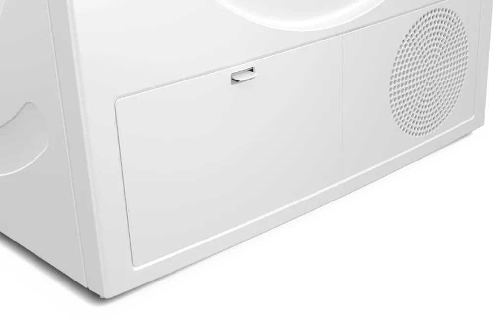 Unterer Bereich des Trockners mit der geschlossenen Abdeckung des EasyClean Filters für den Kondensator