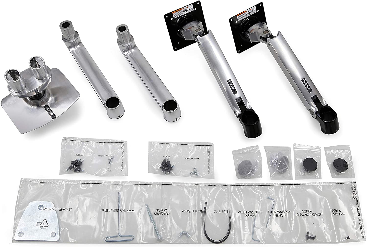 12iDoJd2EvbbhQj Ergotron LX-Montagearm für 2 Monitore nebeneinander - Inhalt