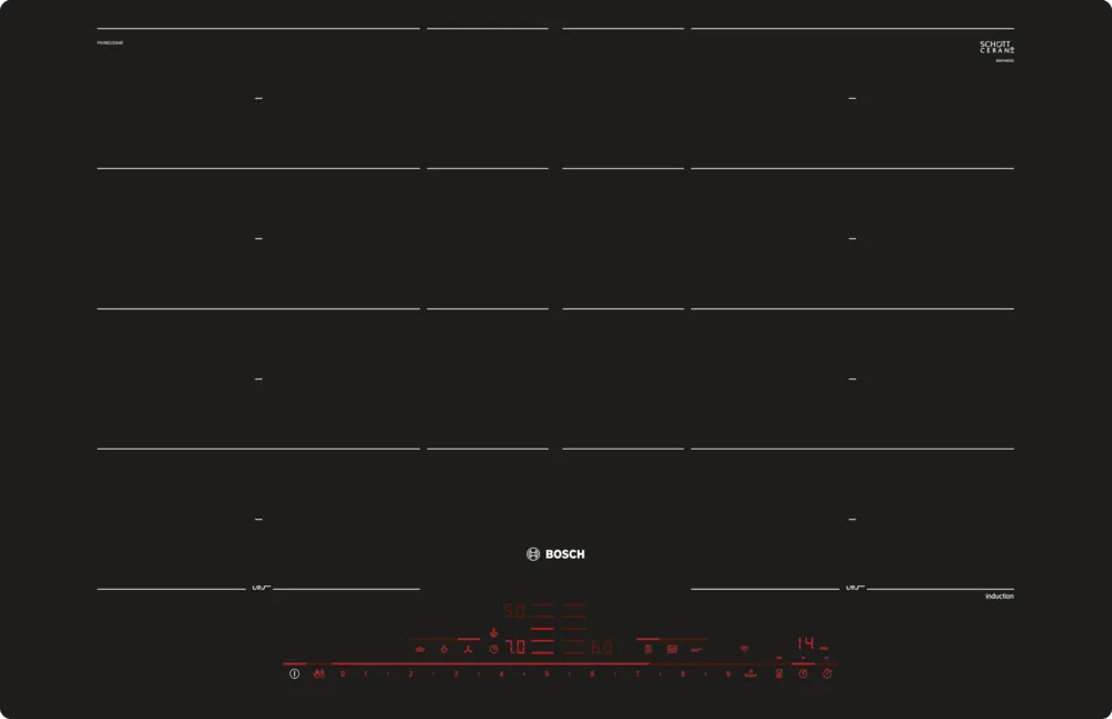 BOSCH PXY801DW4E, Serie 8, Flex-Induktions-Kochfeld von SCHOTT CERAN®, 80 cm, Schwarz