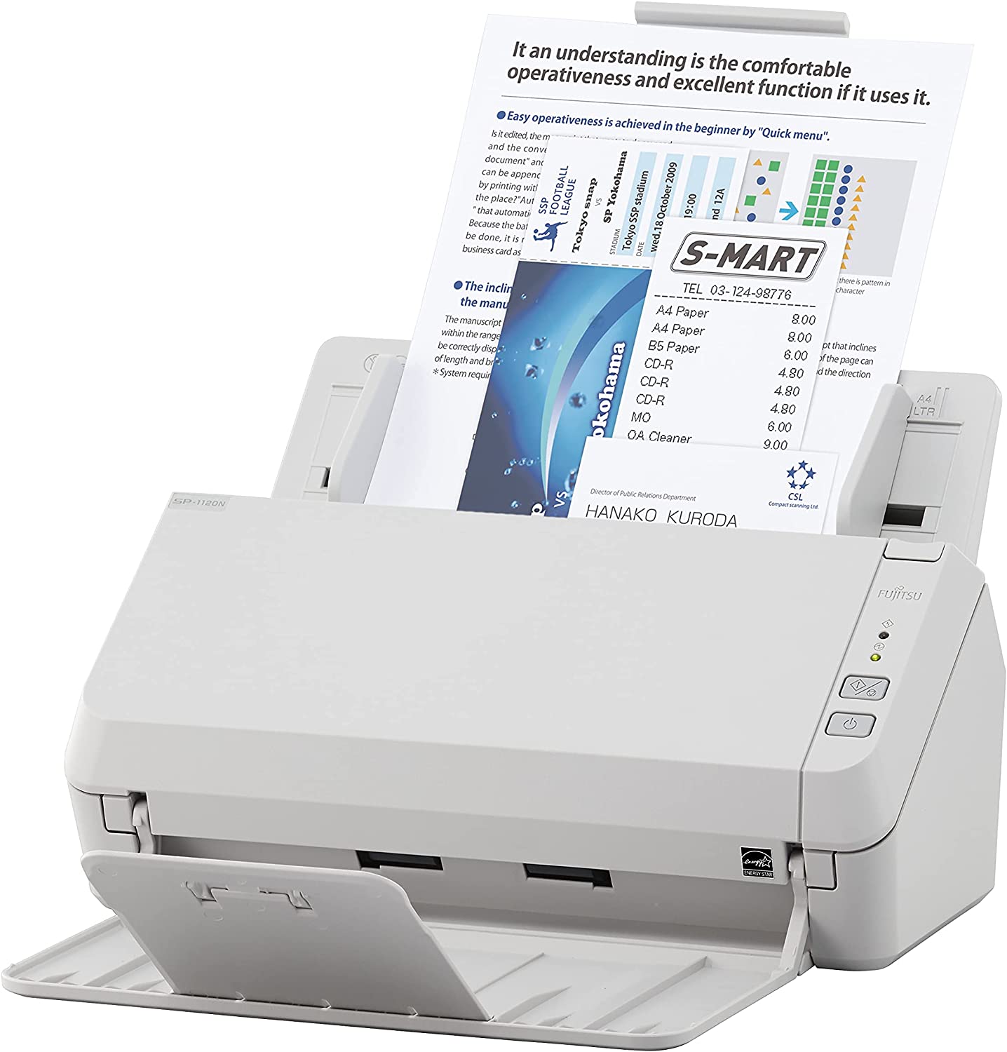 Fast scanning speed: With a scanning speed of up to 25 pages per minute, large batches of documents can be scanned quickly, saving time and increasing productivity.