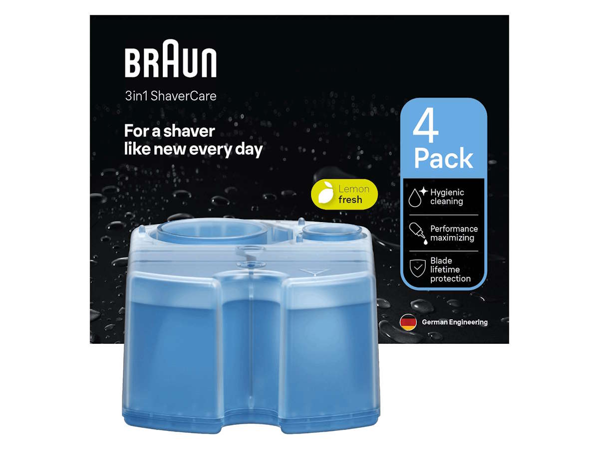 Braun CCR4 3-in-1 ShaverCare Cleaning Cartridges – for all Braun Cleaning Stations
