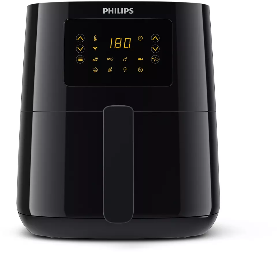 PHILIPS Airfryer Essential Compact  Heißluftfritteuse HD9255/90 1400 Watt Schwarz