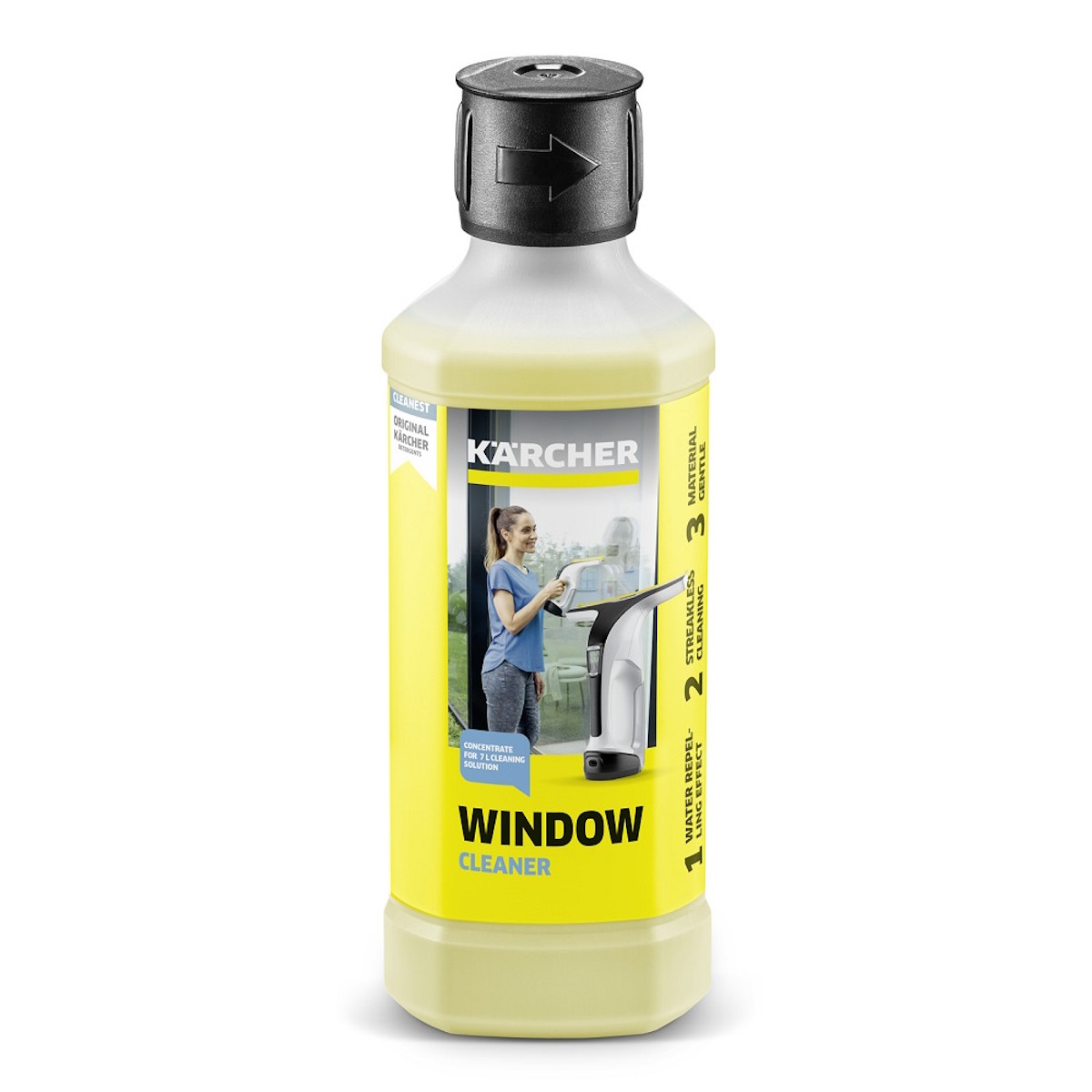 Kärcher Glasreiniger für strahlend saubere und streifenfreie Glasflächen, Fenster, Spiegel und Duschkabinen