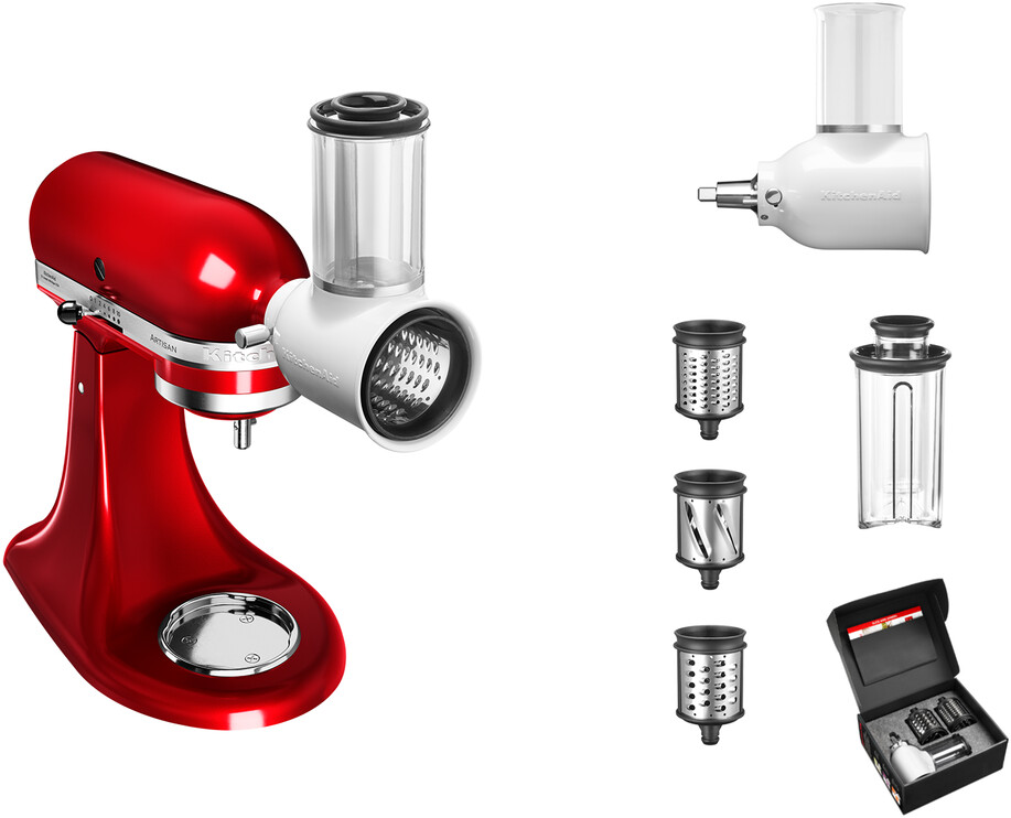 5413184400163_1 KitchenAid 5KSMVSA Gemüseschneider mit 3 Trommeln zum schnellen Wechseln