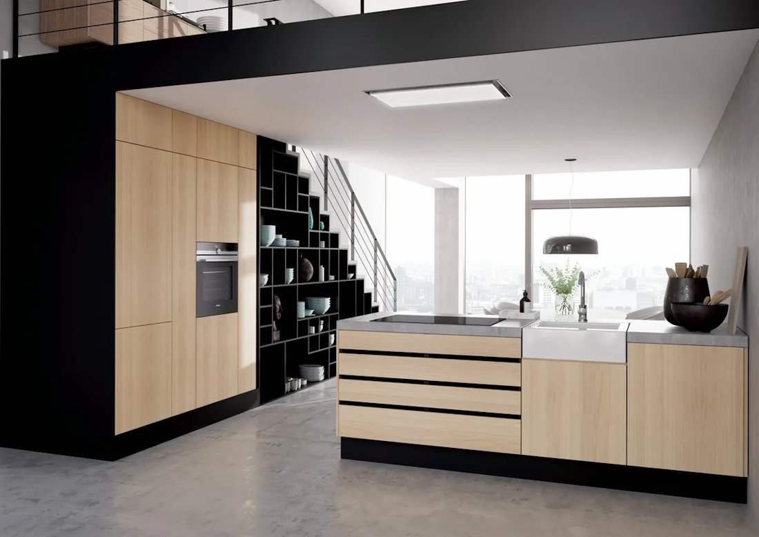  Siemens HB676G0S1 Einbau-Backofen in moderner Küche mit Edelstahl
