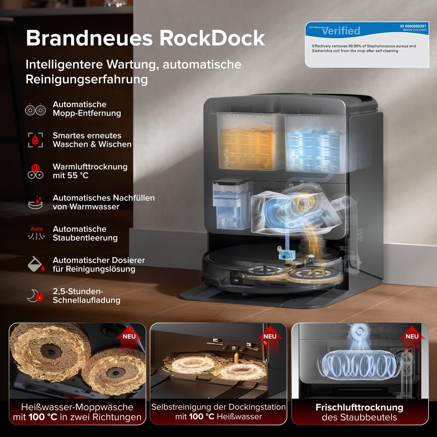 Roborock All-in-One Basisstation mit Moppreinigung