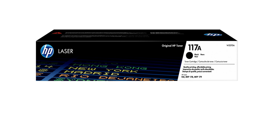 HP W2070A Toner Black Nr. 117A Original Hewlett Packard LaserJet Toner Cartridge, schwarz
