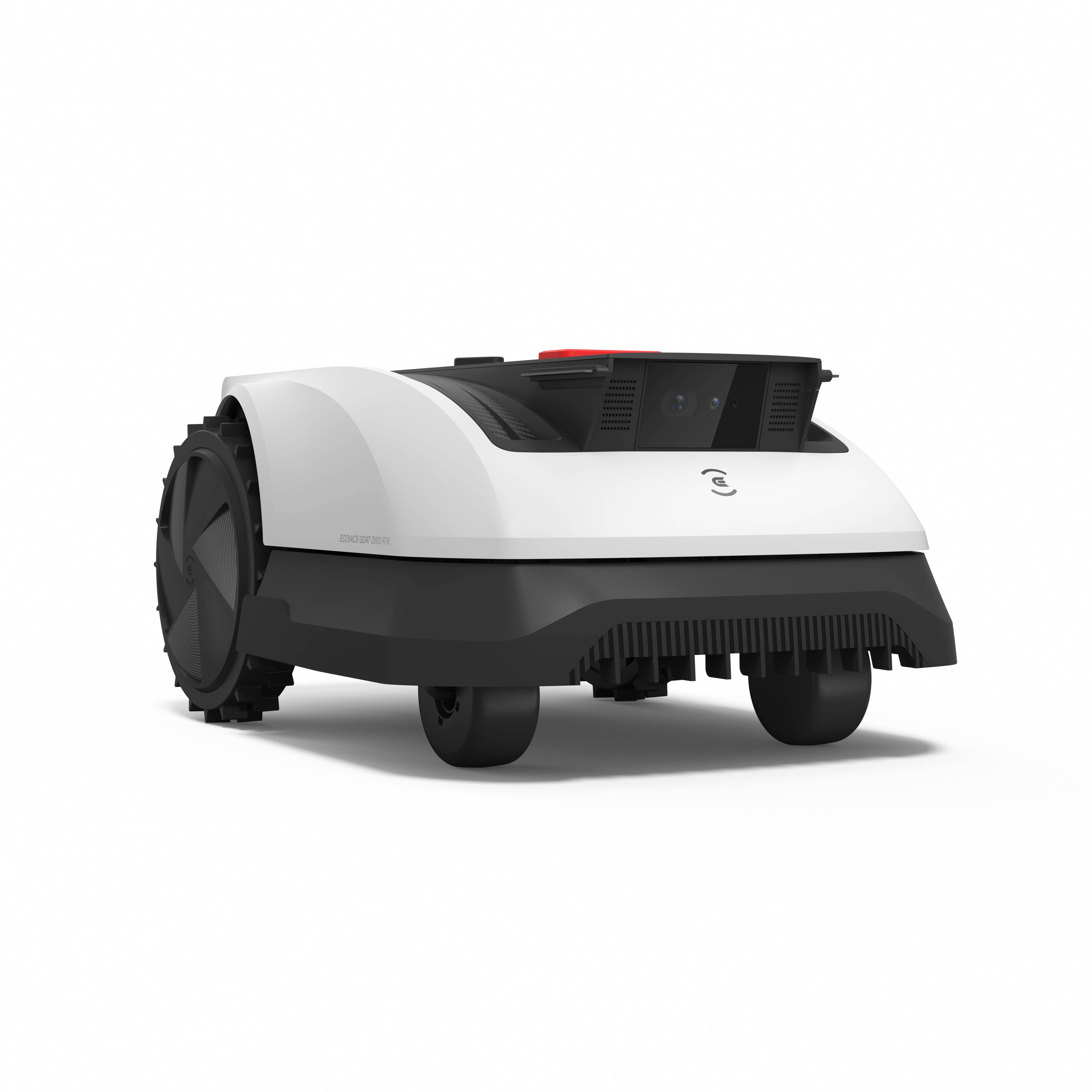 Ecovacs GOAT O800 RTK Rasenmähroboter in Schrägansicht, 400 mm Breite für Engstellen ab 70 cm, kompakte Bauweise für komplexe Gartengrundrisse