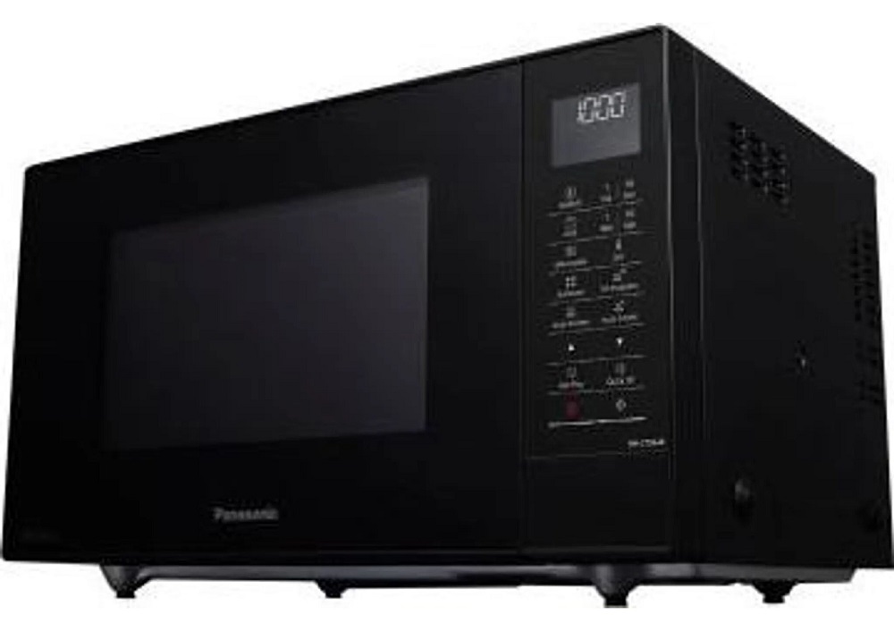 Untersicht der Panasonic NN-CT56 Kombi-Mikrowelle zur Darstellung der Standfüße und Bauhöhe.